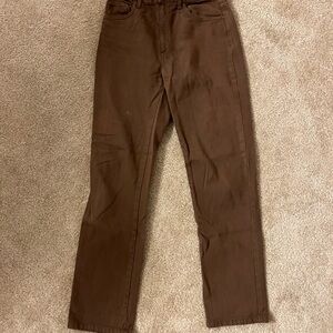 Brown Straight-Leg Pants